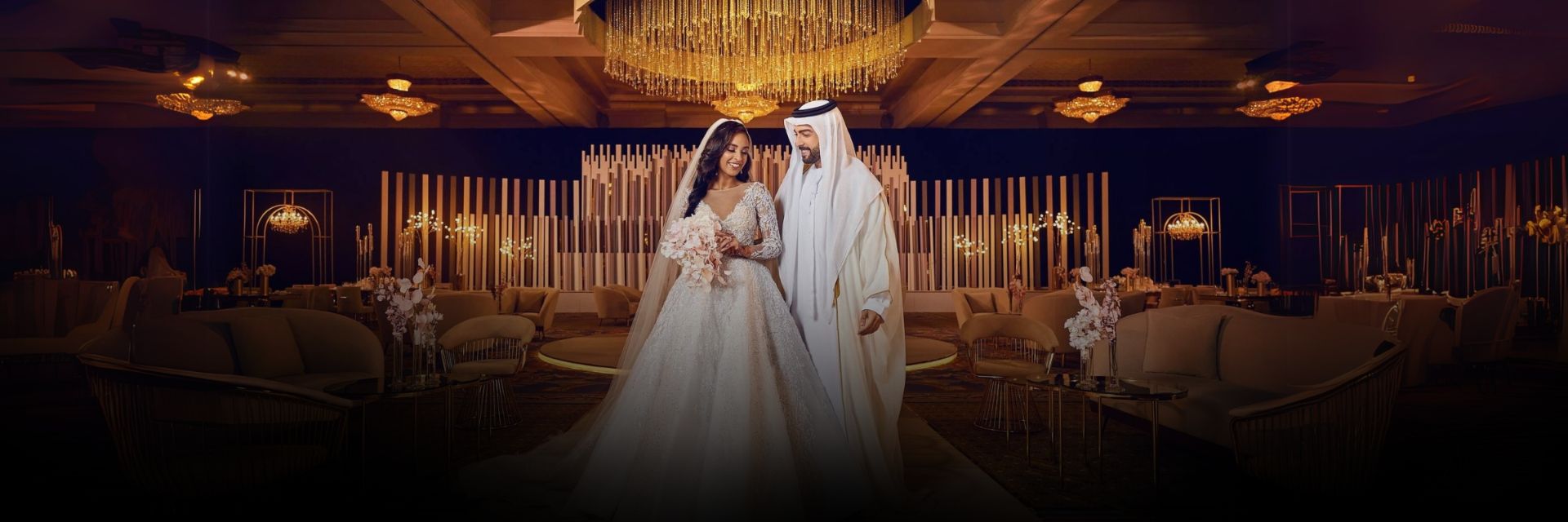 Wedding couple at a Dubai wedding venue