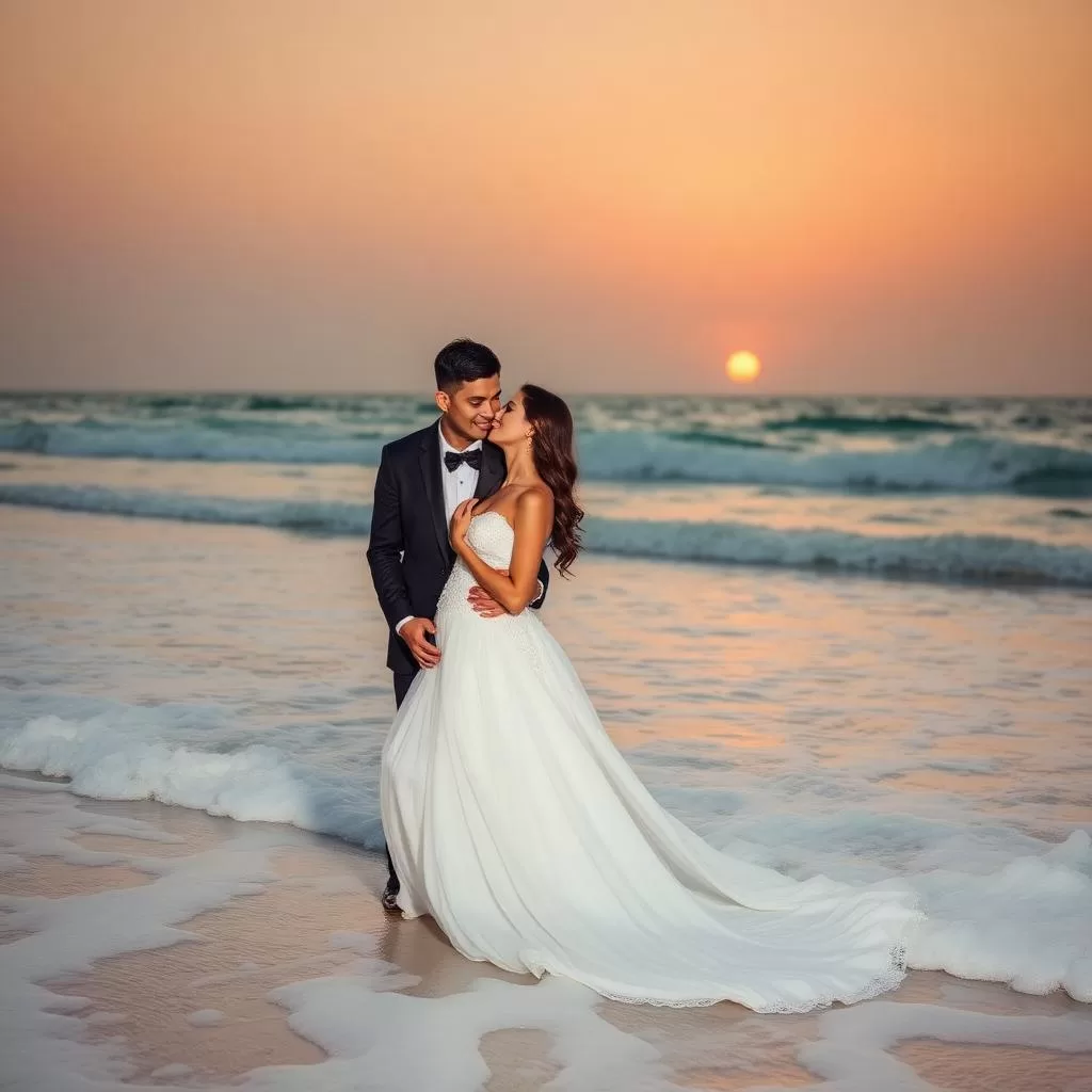 Beach pre-wedding photoshoot in Dubai
