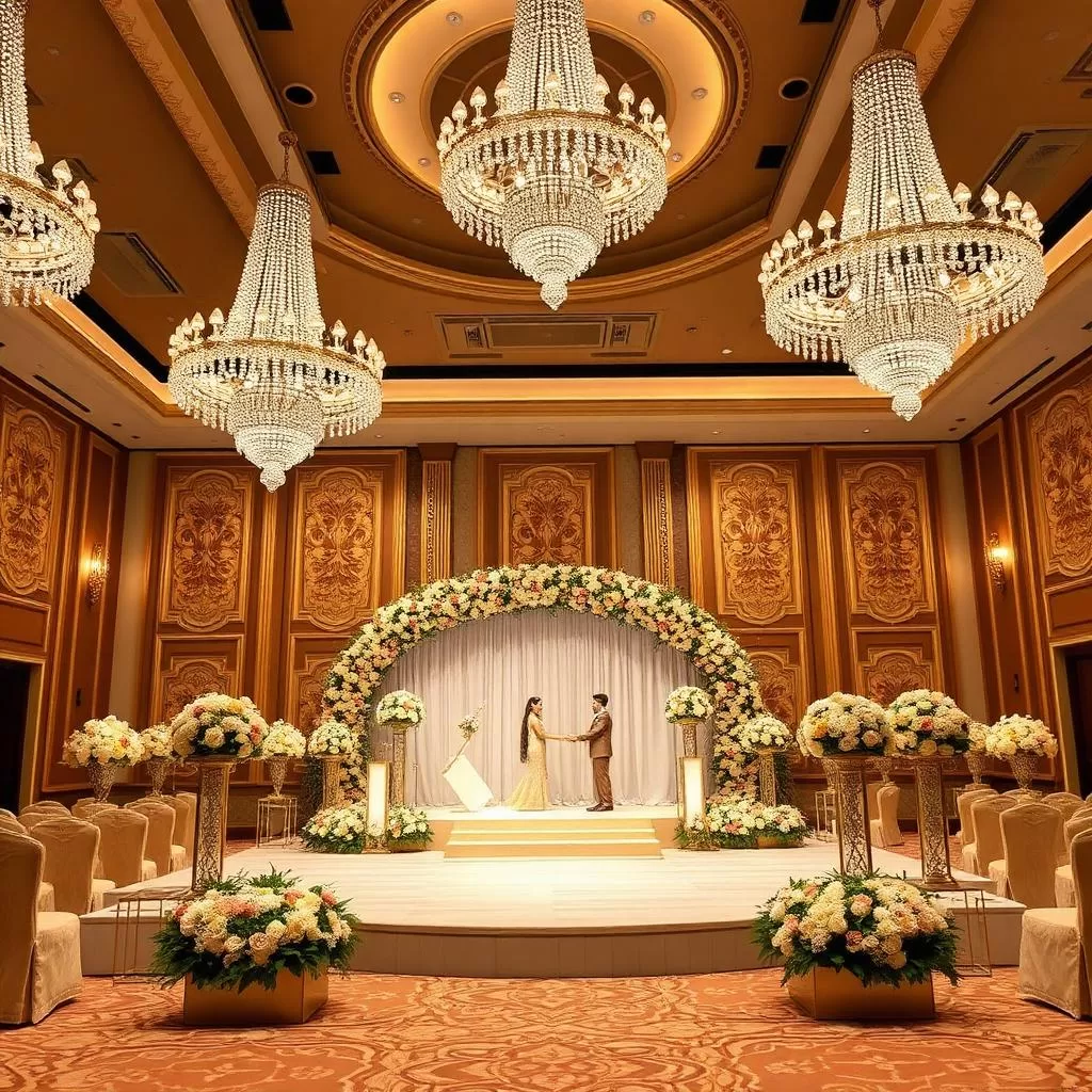 Hotel ballroom engagement decor in Dubai